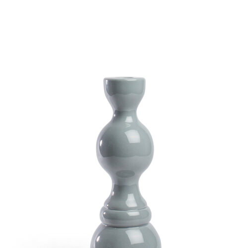 Skandinaviško stiliaus pilkos spalvos keramikinė žvakidė