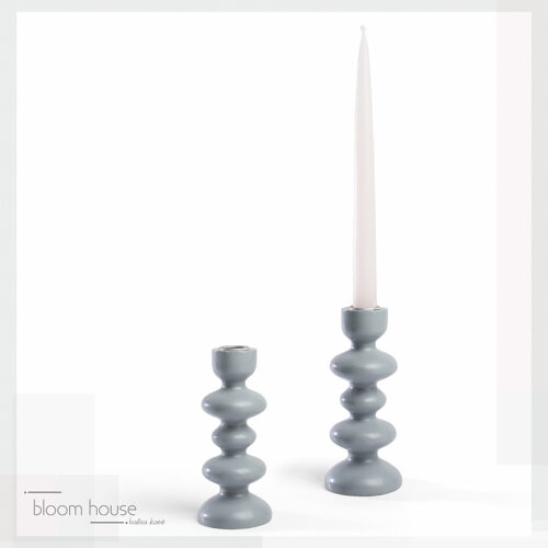 Skandinaviško stiliaus žema pilkos spalvos žvakidė